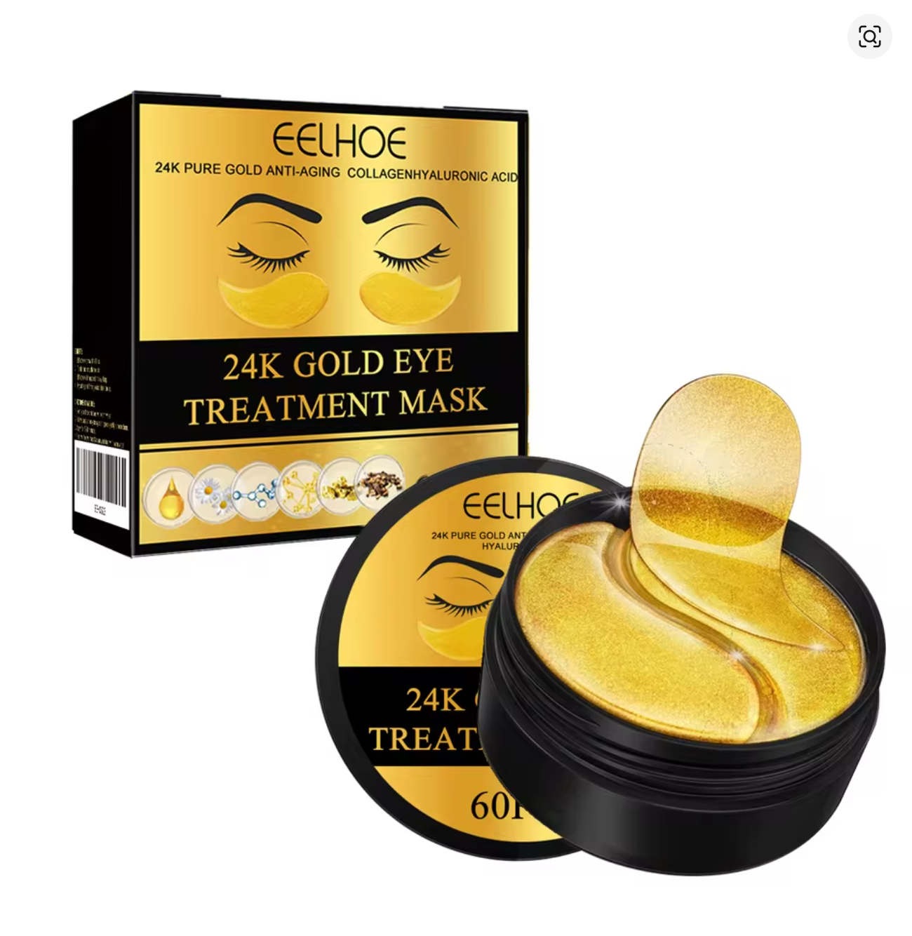 Gold Under-Eye Masks – Reduce Puffiness & Tired Eyes (30 Pairs)