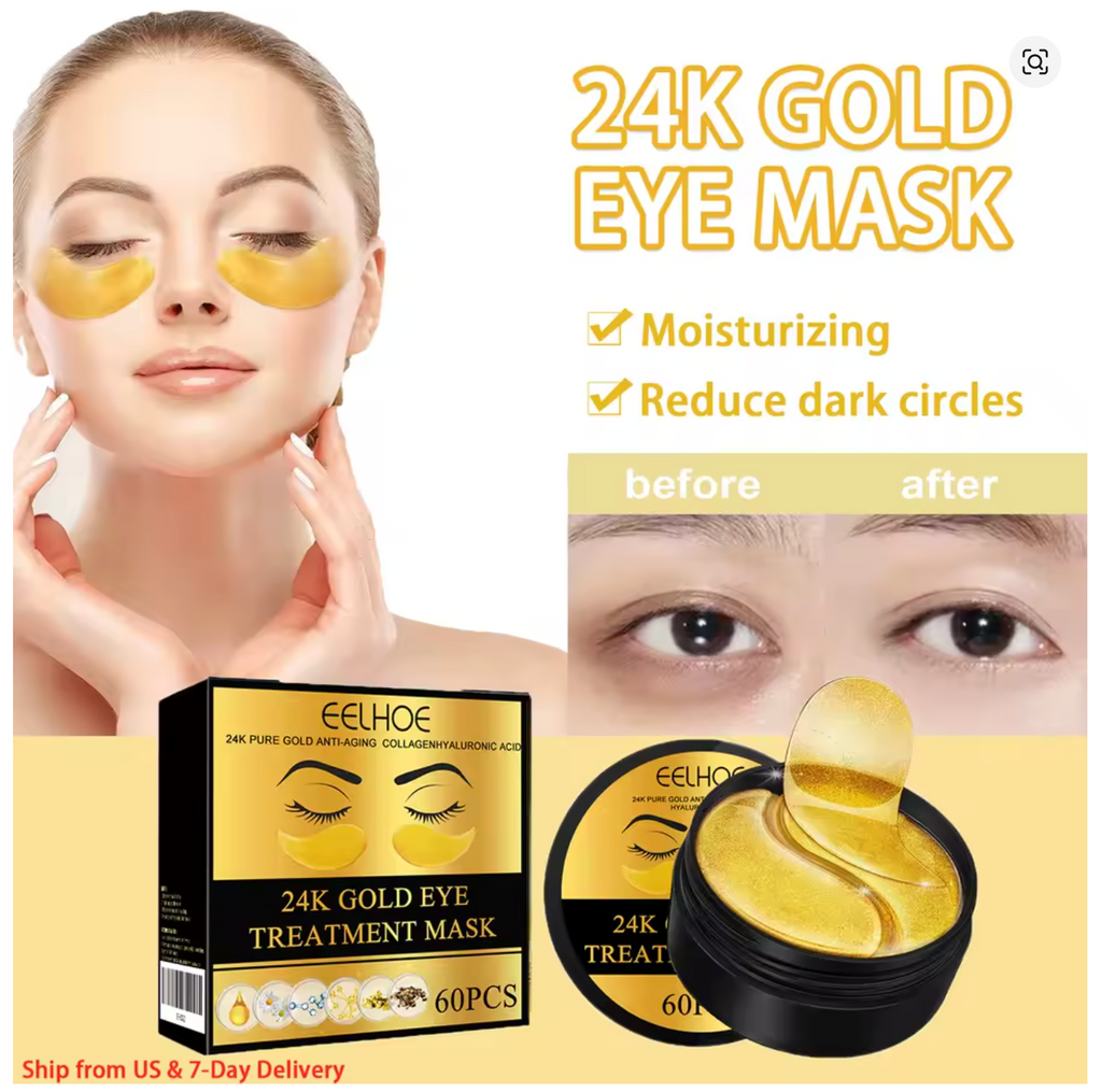 Gold Under-Eye Masks – Reduce Puffiness & Tired Eyes (30 Pairs)